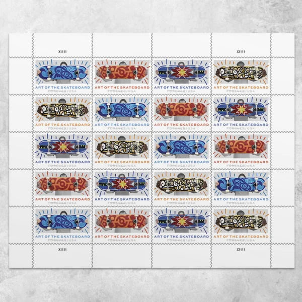 Forever Stamps 2023 Art of the Skateboard – Contemporary Art Collection, First-Class Postage