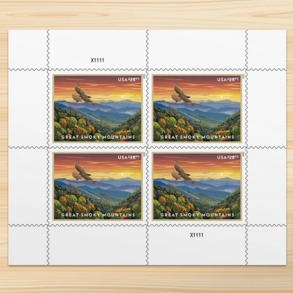 NOT Forever Stamp-2022 $28.75 Great Smoky Mountains Scenic Landscape, Priority Mail Express Rate