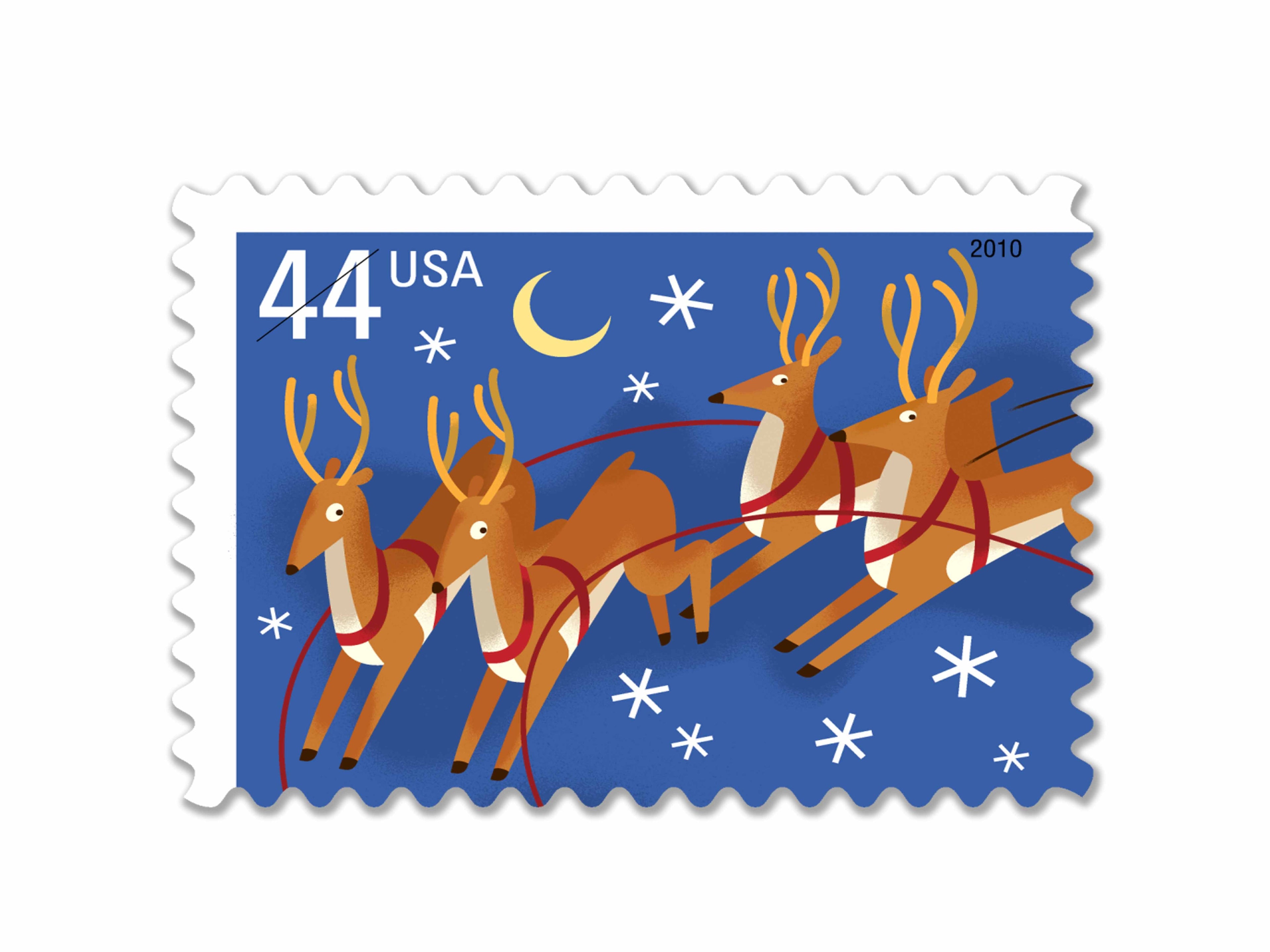 Forever Stamps 2012 Santa and Sleigh – Holiday Celebration, First-Class Postage