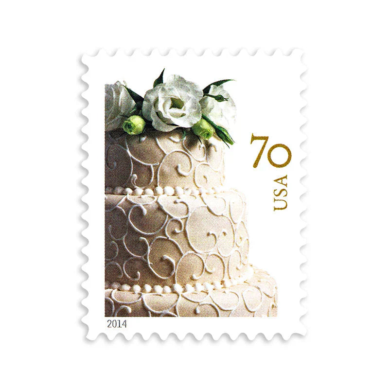 NOT Forever Stamp-First Class Stamps 2014 Wedding Cake – Wedding Invitation, 70¢ Postage