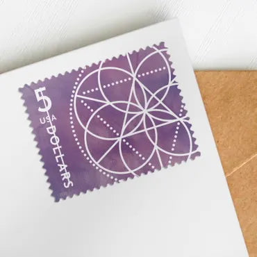 NOT Forever Stamp-First Class Stamps 2022 Floral Geometry – Art Collection, $5 Postage