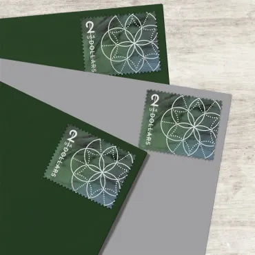 NOT Forever Stamp-First Class Stamps 2022 Floral Geometry – Art Collection, $2 Postage