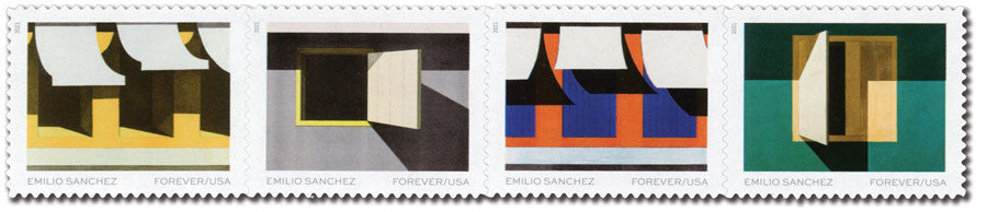 Forever Stamps 2021 Emilio Sanchez – Art Collection, Cultural Heritage, First-Class Postage