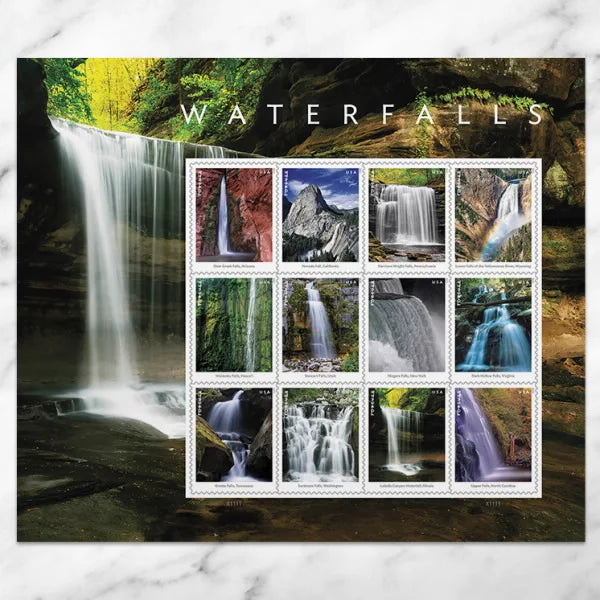Forever Stamps 2023 Waterfalls – Scenic Nature Series, First-Class Postage