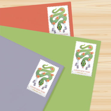 Forever Stamps 2025 Lunar New Year – Year of the Snake, Holiday Celebration, First-Class Postage