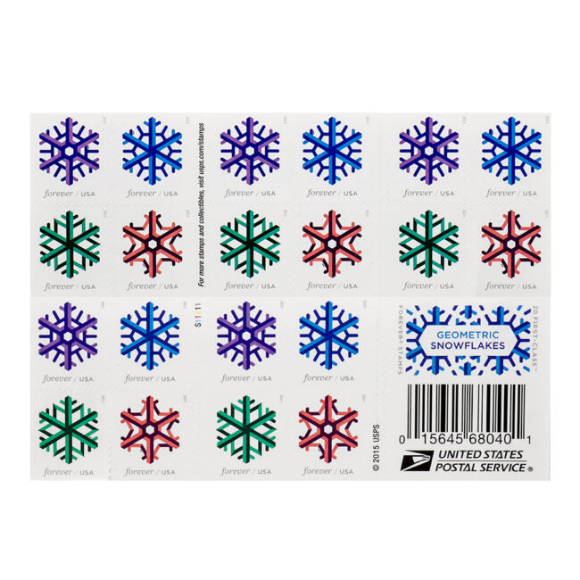 Forever Stamps 2015 Geometric Snowflakes – Holiday Celebration, First-Class Postage