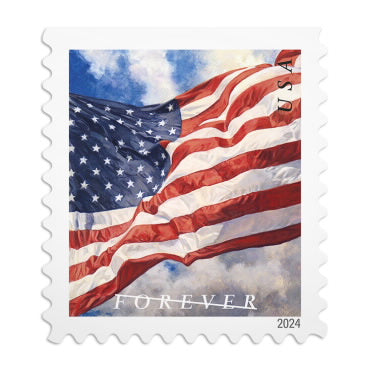 Forever Stamps 2024 U.S. Flags – Patriotic Symbol, First-Class Postage