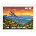NOT Forever Stamp-2022 $28.75 Great Smoky Mountains Scenic Landscape, Priority Mail Express Rate