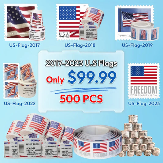 Limited Time Deal: $89.99 for 5 Rolls(500 Forever Stamps) – 2017/2023/2024/2025 Flag