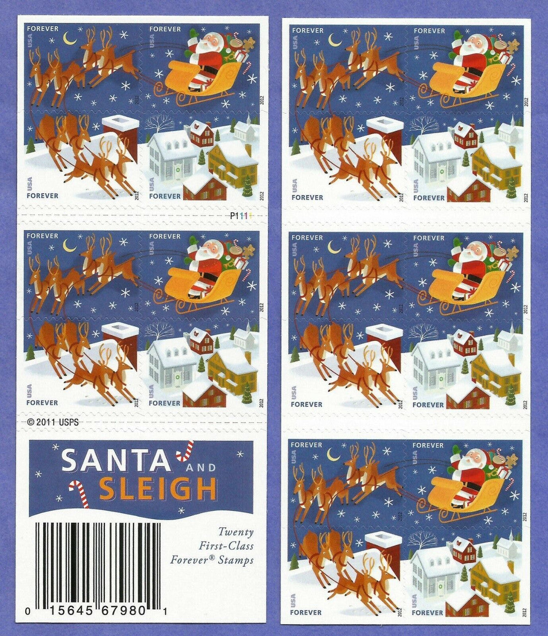 Forever Stamps 2012 Santa and Sleigh – Holiday Celebration, First-Class Postage