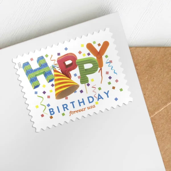 Forever Stamps 2021 Happy Birthday – Celebration, First-Class Postage