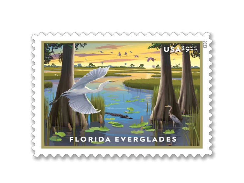 NOT Forever Stamp-Priority Mail $9.65 Stamps 2022 Florida Everglades – Scenic Landscape, Priority Mail Rate