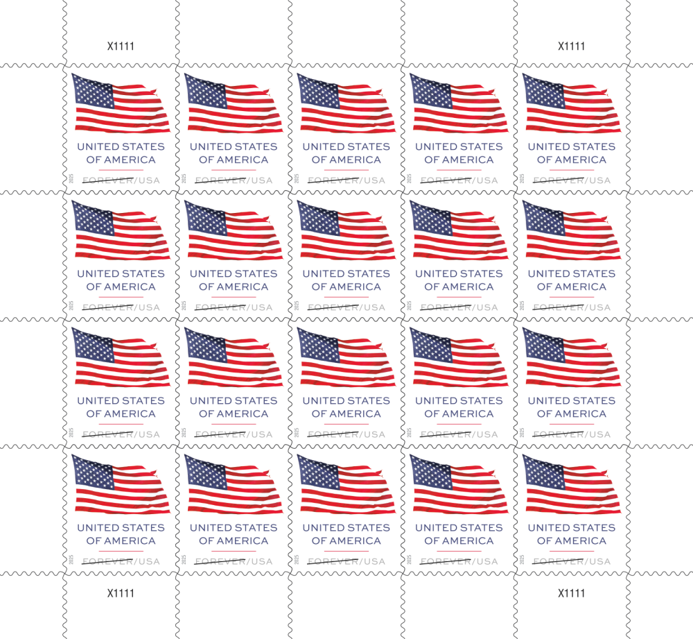 Forever Stamps 2025 U.S. Flag – Patriotic Symbol, First-Class Postage