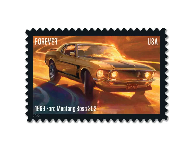 Forever Stamps 2022 Pony Cars – Classic Muscle Cars Collection, First-Class Postage